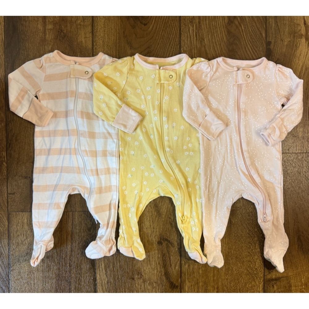 Cloud Island Baby‎ Sleepers Girl 0/3 Months Outfits Lot Zipper Romper Sleep Play